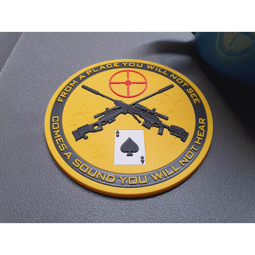 JTG Sniper Coaster, Untersetzer, orange, 3D Rubber Bierdeckel