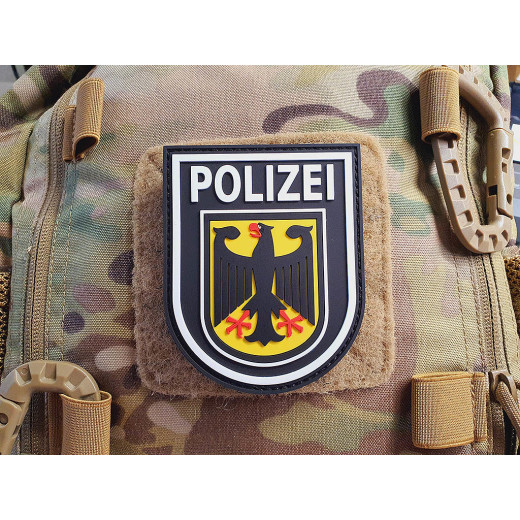 JTG - &Auml;rmelabzeichen - Bundespolizei - Patch, schwarz / 3D Rubber patch