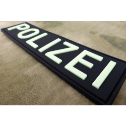 JTG Polizei Schriftzug Patch, gid (glow in the dark) / 3D Rubber patch