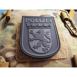 JTG - &Auml;rmelabzeichen - Polizei Hessen - Patch, blackops / 3D Rubber patch