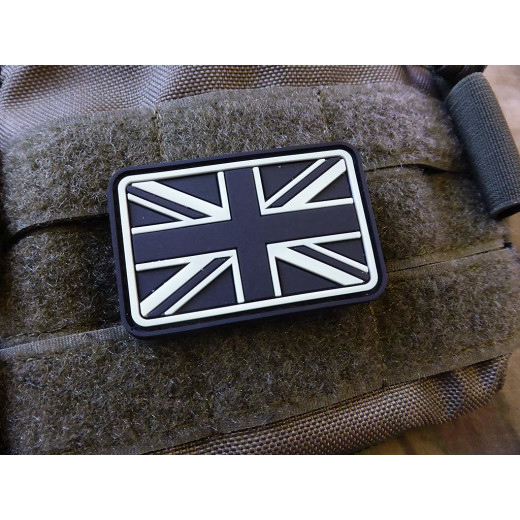 JTG - UK / Great Britain Flag Patch, gid (glow in the dark) / 3D Rubber patch