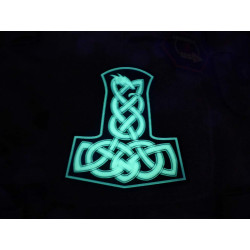 JTG - Dragon Thors Hammer Patch, gid (glow in the dark) / 3D Rubber patch
