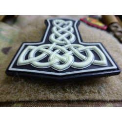 JTG Dragon Thors Hammer Patch, gid (glow in the dark) / 3D Rubber patch