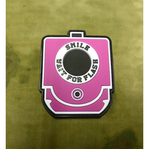 JTG - Smile and Wait for Flash Patch, pink / 3D Rubber patch