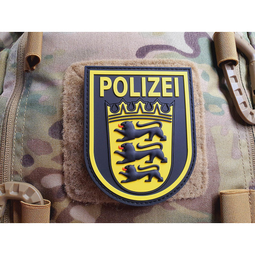 JTG - Functional Badge Patch - Polizei Baden-W&uuml;rttemberg, black / 3D Rubber patch