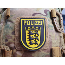 JTG - &Auml;rmelabzeichen - Polizei Baden-W&uuml;rttemberg - Patch, schwarz / 3D Rubber patch