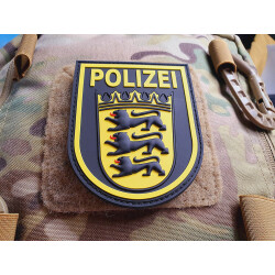 JTG - Functional Badge Patch - Polizei Baden-Württemberg, black / 3D Rubber patch