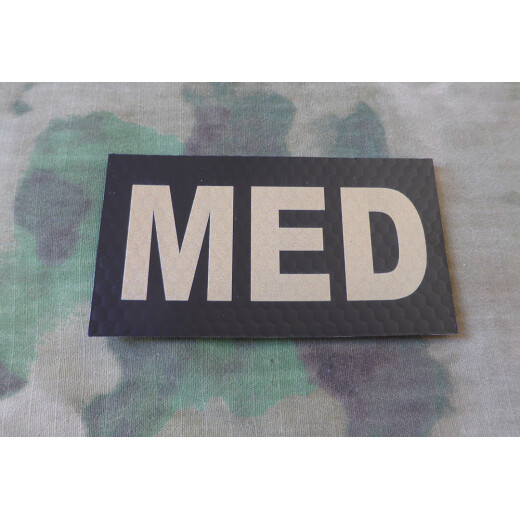 JTG - MED - IR / Infrared Patch with MED (shortcut for MEDIC) code, tan/desert-coyote - MILSPEC IR TAB