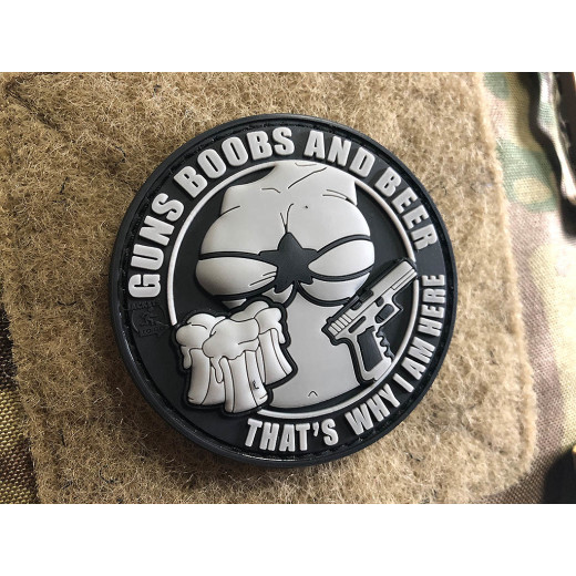 JTG Guns Boobs and Beer Patch, swat / JTG 3D Rubber Patch