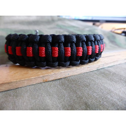 JTG Paracord Armband - Thin Red Line -  L / 22,5cm