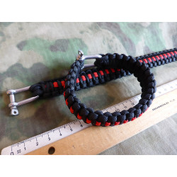 JTG Paracord Armband - Thin Red Line -  L / 22,5cm