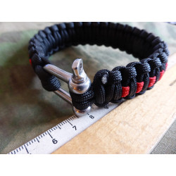 JTG Paracord Armband - Thin Red Line -  XL / 25cm