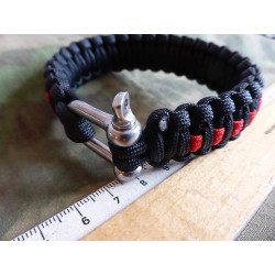 JTG Paracord Bracelet - Thin Red Line -  XL / 25cm