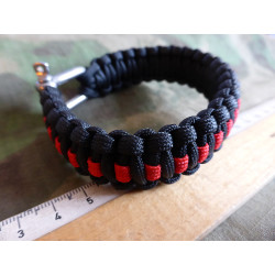 JTG Paracord Bracelet - Thin Red Line -  XXL / 27,5cm