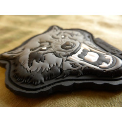 JTG Angry Wolf Head Patch, grau / JTG 3D Rubber Patch