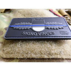 JTG  SEK-Patch - in hoc signo vinces -  Thin Blue Line, special edition / JTG 3D Rubber Patch