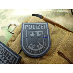 JTG  Functional Badge Patch, Bundespolizei, blackops Thin Blue Line, special edition / JTG 3D Rubber Patch