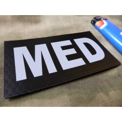 JTG - MED - IR / Infrarot Patch mit MED (Abk. für MEDIC) Kennung, swat grau-schwarz - MILSPEC IR TAB