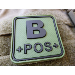 JTG  BloodType patch B POS, forest, 50x50mm / JTG 3D Rubber Patch / CloseOut