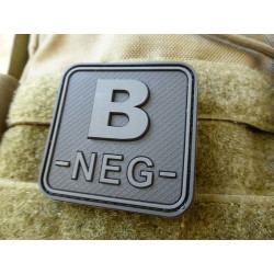 JTG  BloodType patch B NEG, blackops, 50x50mm / JTG 3D Rubber Patch / CloseOut