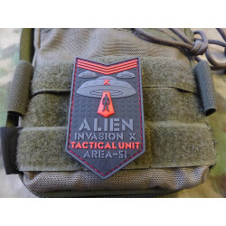 JTG  ALIEN INVASION X-Files, Tactical Unit Patch, AREA-51, red / JTG 3D Rubber Patch