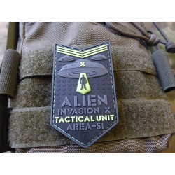 JTG  ALIEN INVASION X-Files, Tactical Unit Patch, AREA-51, naval gid / JTG 3D Rubber Patch