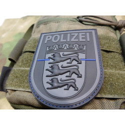 JTG  Functional Badge Patch, Polizei Baden-W&uuml;rttemberg, blackops Thin Blue Line, special edition / JTG 3D Rubber Patch