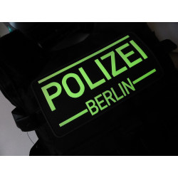 JTG R&uuml;ckenschild Polizei Berlin Patch, gid / 3D Rubber patch