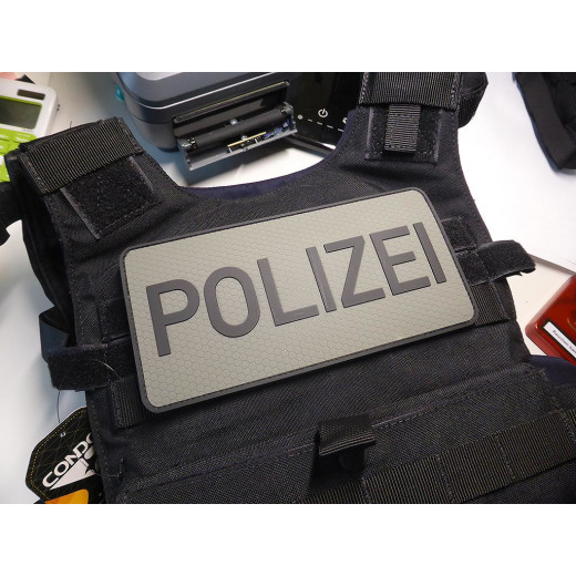 JTG Back Plate / Functional Badge Patch - Polizei, steingrau-oliv / ranger green