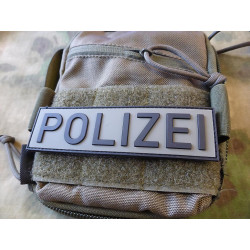 JTG - Polizei Schriftzug - Patch, steingrau-oliv / 3D Rubber patch