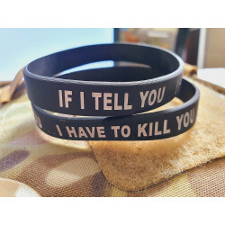 JTG IF I TELL YOU, silicon bracelet, black, JTG silicon bracelet