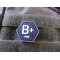 JTG  Bloodtype B Pos Hexagon Patch, swat  / JTG 3D Rubber Patch, HexPatch