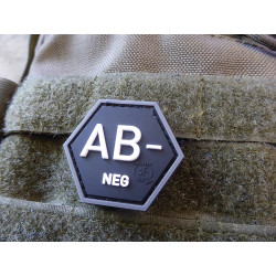 JTG  Bloodtype AB Neg Hexagon Patch, swat  / JTG 3D Rubber Patch, HexPatch