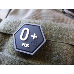 JTG  Bloodtype 0 Pos Hexagon Patch, swat  / JTG 3D Rubber Patch, HexPatch
