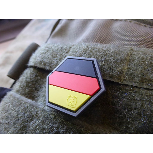 JTG  German Flag Hexagon Patch, fullcolor  / JTG 3D Rubber Patch, HexPatch