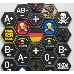 JTG  Bier Trinken ICH Muss Hexagon Patch, fullcolor  / JTG 3D Rubber Patch, HexPatch