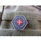 JTG  Tactical Medic Red Cross, Hexagon Patch, blackmedic  / JTG 3D Rubber Patch, HexPatch