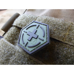 JTG  Tactical Medic Red Cross, Hexagon Patch, forest / JTG 3D Rubber Patch, HexPatch