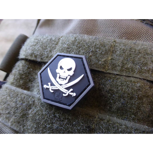 JTG NoFear Pirate Hexagon Patch, swat  / JTG 3D Rubber Patch, HexPatch