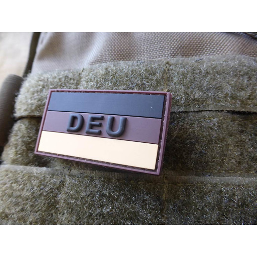 JTG  Deutschland Flaggen Patch mit DEU, desert, klein  / JTG 3D Rubber Patch