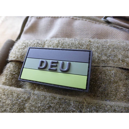 JTG  Deutschland Flaggen Patch mit DEU, forest, klein  / JTG 3D Rubber Patch
