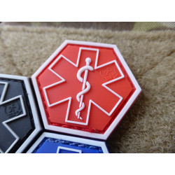JTG PARAMEDIC, red Hexagon Patch  / JTG 3D Rubber Patch,...