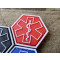 JTG PARAMEDIC, rot Hexagon Patch  / JTG 3D Rubber Patch, HexPatch