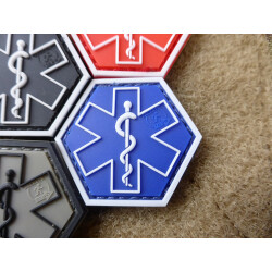 JTG PARAMEDIC, blau Hexagon Patch  / JTG 3D Rubber Patch,...