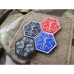 JTG PARAMEDIC, blau Hexagon Patch  / JTG 3D Rubber Patch, HexPatch