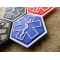 JTG PARAMEDIC, blau Hexagon Patch  / JTG 3D Rubber Patch, HexPatch