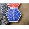 JTG PARAMEDIC, blau Hexagon Patch  / JTG 3D Rubber Patch, HexPatch