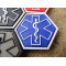 JTG PARAMEDIC, blau Hexagon Patch  / JTG 3D Rubber Patch, HexPatch