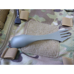JTG ultralight outdoor spoon with fork and knife function, ranger green