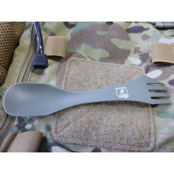 5x JTG ultralight outdoor spoon with fork and knife function, ranger green